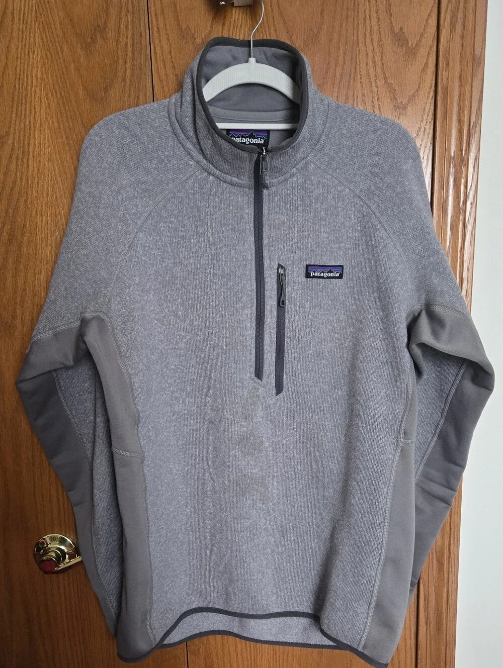 Patagonia Better Sweater Mens L Gray 1/4 Zip Fleece Pullover Chest Pocket